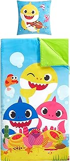 Idea Nuova Baby Shark 2 Pack Slumber Pillow Combo with Sleeping Bag and Micromink Dec Pillow, multi