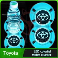 Car water coaster Car Cover Groove Mat Water Cup Pad Colorful Led Light for Toyota Camry Altis Vigo Fortuner CHR Vios Yaris Ativ Hilux REVO Avanza sienta hiace commuter innova