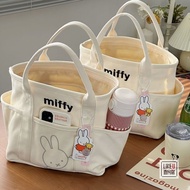 กระเป๋าสะพาย✹⊙﹍ของแท้ Miffy Miffy Rabbit Thickened Type Tote Canvas Handbag Casual Cartoon Lunch Bag