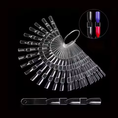 Nail Art 50-Piece Fan-Shaped Color Chart, Three-In-One, Removable Nail Polish Color Chart, Nail Poli