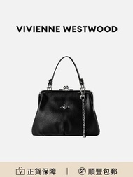 Vivienne Westwood Granny Frame肩背包手挽袋黑色聚氨酯耐磨百搭[平行進口]