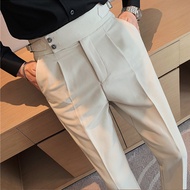 Gurkha Men's Long Pants Men's Formal Work Pants Slim Fit Korean Style Trendy