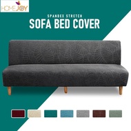 Thick armless sofa cover elastic sofa bed cover 2 3 4 seater stretch foldable sofa cover bed rest sofabed protector shield leave pattern design