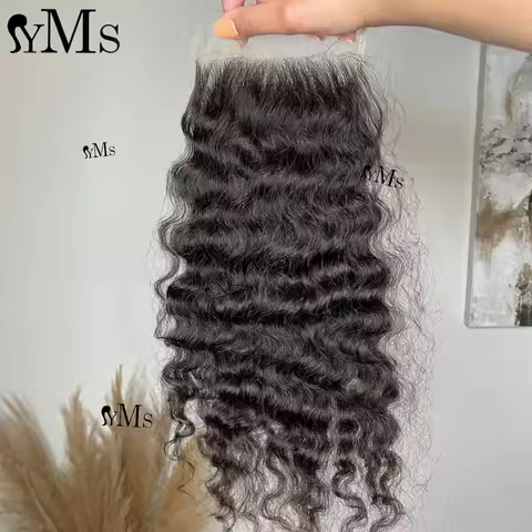 Burmese Curly Thin HD Lace Closure Only YMS Real Curly 4x4 5x5 6x6 Real HD Lace Closure Virgin Raw H