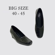 Black Croco Women's Loafers BIG Size 40-41-42-43-44-45 Large Jumbo Feet Size 5cm Heel