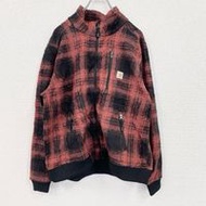 古著 Carhartt 紅色抓絨外套/披肩， RED碼