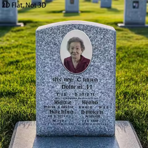 2D Flat Not 3D 1pc Custom Photo Memorial Headstone Tile Personalized Tombstone Ornament for Mother's