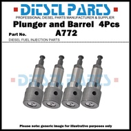 4Pcs Plunger A772 Plunger and Barrel Assembly A772 131153-9320 for ISUZU ELF 4HE1 4HF1 4HG1 4HK1T 4J