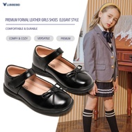 New Style Black Leather School Shoes for Girls - Classic Mary Jane Flats