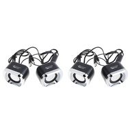 4X High Power Full Range Stereo Subwoofer PC Speaker Portable Bass Music DJ USB Computer Speakers