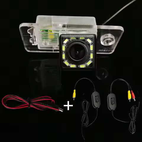 HD Wireless Car CCD Rear Camera Fisheye 4 8 12 led dynamic Night Vision bracket waterproof For Audi 