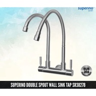Superino SR38278 Double Spout Wall Sink Tap
