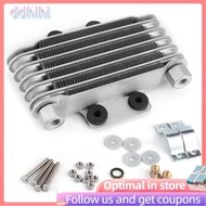 Ddhihi 6 Row Oil Cooler Engine Silver Motorcycle Universal