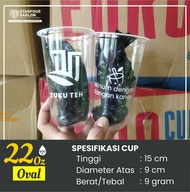 Sablon Gelas Cup Oval (100 Pcs) 18 Oz dan 22 oz - Merek starindo Tebal - free desain