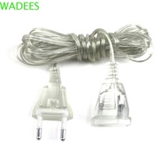 WADEES Power Extension Cord Standard For Holiday Christmas Lights LED String Light 3M 5M Cable Plug Transparent Extension Cable