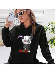 Alistar Demon Bunny Boy V-Neck Big Size Women Hoodie For Ladies Anime Merch Anime Cute Bunny Girl