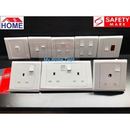 MK 1/2/3/4 Gang 1 Way /13A /20A light power on/off Switch/Socket/ Single/ Double Base
