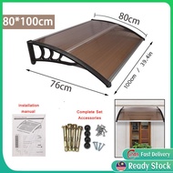 Window Door Awning Canopy 3 Sizes UPF 50+ Polycarbonate Entry Window Awning Front Door Overhang Awni