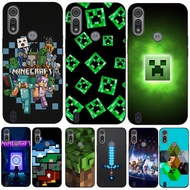 For Motorola Moto E6S E6i Case Phone Cover Protective Soft Silicone Black Tpu Case Creeper TNT Block