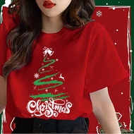 COD Shipped Within 24 Hours oversize Shirt Red T-Shirt Round Neck Merry christmas Super Soft S127