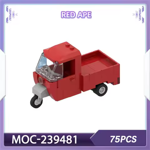 Building blocks set Red Ape car Tricycle MOC-239481 bricks Decoration Christmas gift