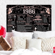 40th Birthday Decorations for Women 1986 Birthday Banner Party Supplies Rose Gold 40 Year Old Birthd