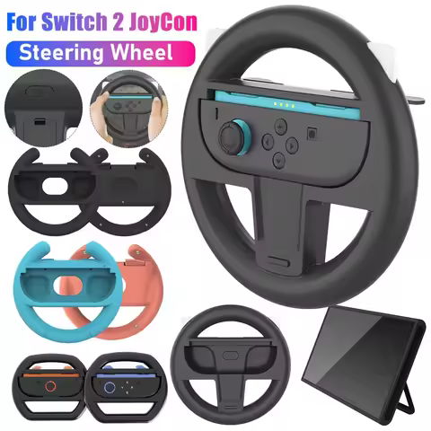 2PCS Steering Wheel for Nintendo Switch 2 JoyCon Controller for NS2 Gaming Racing Steering Wheel Han