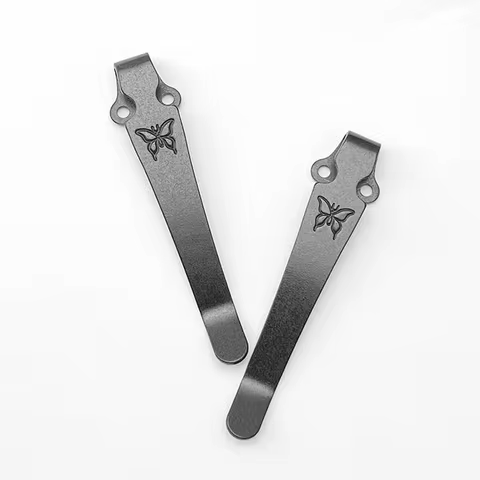 2pcs/lot Titanium Knife Back Clip Pocket Clamp for Benchmade Griptillian Bugout 535 940 Emerson CQC 