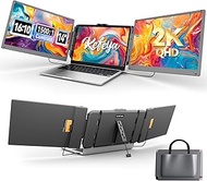 KEFEYA 2K Portable Monitor, 14" 2160 x 1440P QHD IPS Laptop Screen Extender, HDMI/USB-A/Type-C Lapto