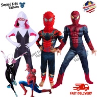 (3y-15y) Gwen Stacy Spidergirl Spiderman Costume Kids Gwen Cosplay Jumpsuits  Halloween Costumes for