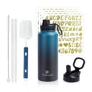EcoNymphal 650ml/1200ml/1890ml Stainless Steel Vacuum Insulated Water Bottle With Straw, 2 Lids And 