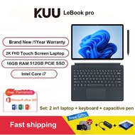 【 Ready Stock 】KUU Lebook Pro 2 in 1 Laptop i7-8550U 16GB RAM 512GB PCIE SSD 12.6'' 2K FHD Touchscre