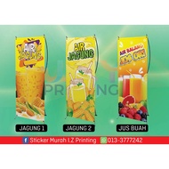 BUNTING MINUMAN JUS BUAH MANGGA JAGUNG TEMBIKAI AIR KELAPA (BOLEH EDIT INFO)