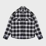 Epidemic Boxy Shirt | Flannel Pyroys White Black
