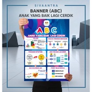 Banner ABC (Poster) 1.5 Feet x 2 Feet_Anak Yang Baik Lagi Cerdik