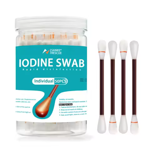 50PCS/Lot Medical Alcohol Disposable Emergency Cotton Stick Iodine Disinfected Swab First Aid kit ho