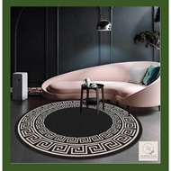 European-style minimalist pattern, retro Chinese-style black and white circular non-slip floor mat c