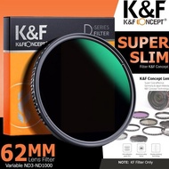 - KNF Concept 62mm Lens Filter Variable ND3-1000 Filter K&F Concept