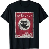 Kawaii Cat Japanese black anime Cat T-Shirt - Adult T-Shirt - Men's T-Shirt - Women's T-Shirt - Men'