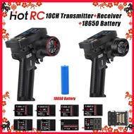 HOTRC CT-10B 10CH Transmitter 10 Channel 2.4G Color Screen Metal/Plastic Handwheel F-06A F-08A F-10A