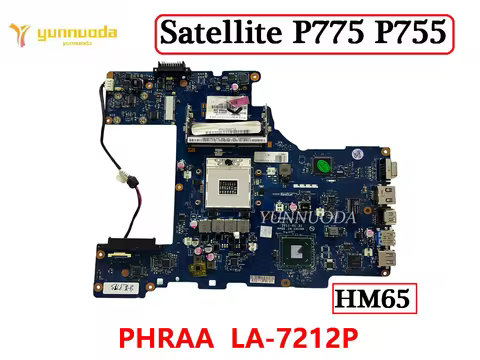 Original For Toshiba Satellite P775 P755 Laptop Motherboard PHRAA LA-7212P HM65 DDR3 100% Tested Fre