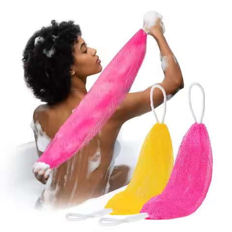 African Net Bath Sponge Exfoliating Shower Puff Foam Towel Stretch Body Scrubber Back Cleaning Spong