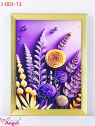 NEW Frame 1pc (30x40 cm/12"x16") Lavender Flower Print Canvas Wall Art Abstract Picture   J-003