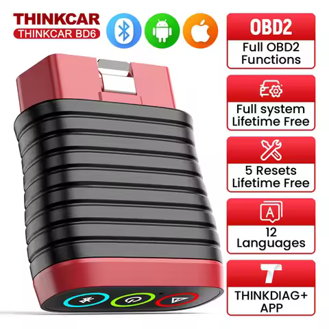 Thinkcar BD6 OBD2 Scanner Full System Diagnostic Tools Oil/Brake/IMMO Key/ETS/ABS 5 Resets Car Code