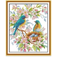 Cross Stitch Kit Bird Animal Design 14CT/11CT Counted/Stamped Unprinted/Printed Fabric Cloth, Cross Stitch Complete Set with Pattern