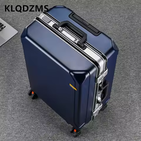 KLQDZMS High Quality Suitcase 20 Inches Boarding Box 24"26"Aluminum Frame Trolley Case 22"Large Capa