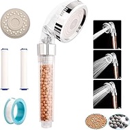 Water-saving shower head with filter, water-saving and pressure-increasing shower head with mineral 