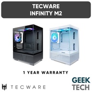 TECWARE Infinity M2 Dual Tempered Glass ARGB mATX Case - Preinstalled with 3x ARGB 120mm Fans