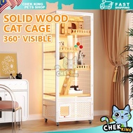 Solid Wood Cat Cage Cat House Pet Cage Indoor Cat Villa Sangkar Kucing Rumah Kucing Besar