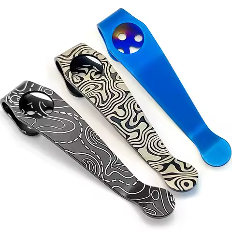 1/3PCS Titanium Alloy Knife Back Clip 3-hole Design Folding knife Pocket Clip For C81 C223 Paramilit